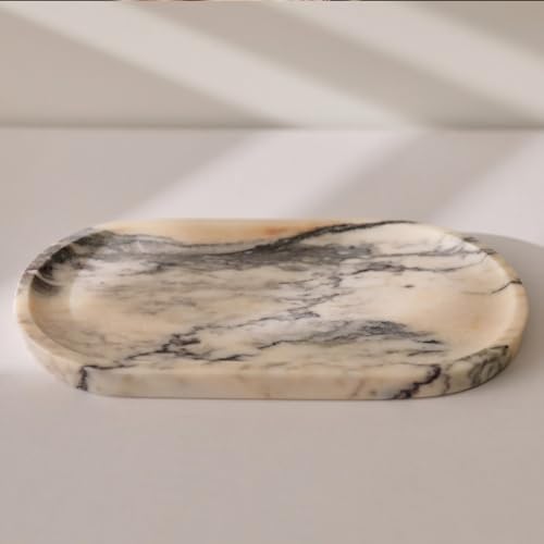 Natural Marble Cloud Shape Jewelry Tray, Key Tray for Entryway Table, Jewelry Dish Trinket Tray for Home Décor, Ring Holder for Women Gift, DAEBFC (10"(25cm) X 5"(12.5cm)) - size: 10"(25cm) X 5"(12.5cm)