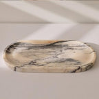 Natural Marble Cloud Shape Jewelry Tray, Key Tray for Entryway Table, Jewelry Dish Trinket Tray for Home Décor, Ring Holder for Women Gift, DAEBFC (10"(25cm) X 5"(12.5cm)) - size: 10"(25cm) X 5"(12.5cm)