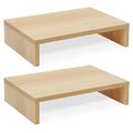TEAMIX Wood Monitor Stand Riser - 2 Pack Adjustable Dual Monitor Riser for Laptop/PC - color: Maple
