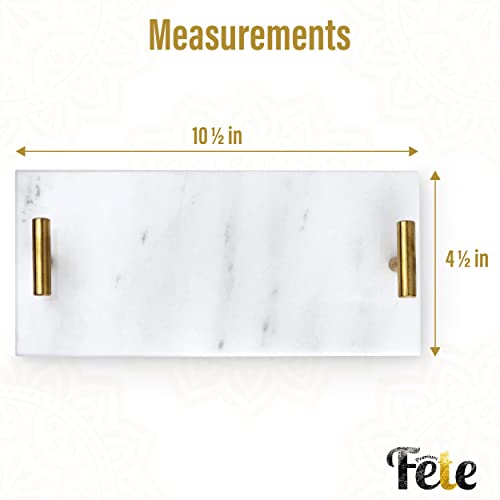 Guest Towel Holder Tray for Bathroom - White Marble-Tray - Napkin Holder for-Bathroom - Paper Hand Towel Holder. - color: White