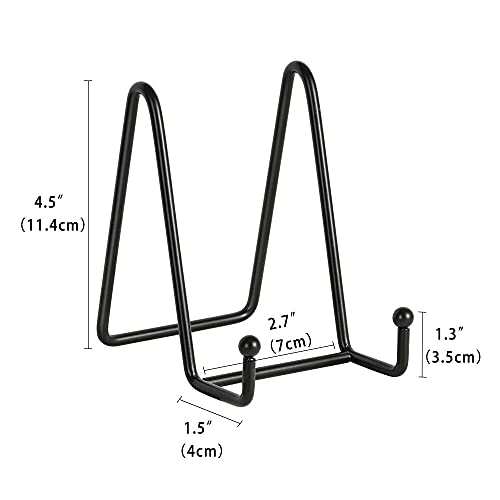 Artliving Plate Stands for Display - Iron Easel Stand Plate Holder Display Stand Picture Frame Stand for Pictures | Photo|Decorative Plate |Dish | Tabletop Art - 4.5 inch-Black(2 Pack) - size: 4.5“（2 pack）