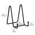 Artliving Plate Stands for Display - Iron Easel Stand Plate Holder Display Stand Picture Frame Stand for Pictures | Photo|Decorative Plate |Dish | Tabletop Art - 4.5 inch-Black(2 Pack) - size: 4.5“（2 pack）
