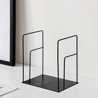 Minimalist Style Bookends Metal Adjustable Books Holder Stand Book Rack Desk Bookend - Rectangle, Black - color: Rectangle, Black