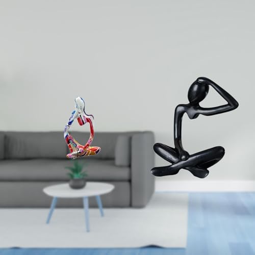Baoblaze Abstract Thinker Resin Statue Figurine Ornament Modern Sculpture Collectible for Bedroom Drawer Office Shop Bookshelf Shelf Desk Birthday Gift