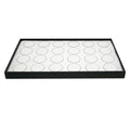 Novel Box Jewelry Display Tray Black Wood 8.25 x 14.75 x 1 Large Jewelry Tray with 24 Gem Jars Insert | Rectangular Display Trays for Collectibles | Rock Collection Tray | Gem Display Tray - color: 24-Gem Jars White Foam Liner, size: Wood Tray: 8.25 x 14.