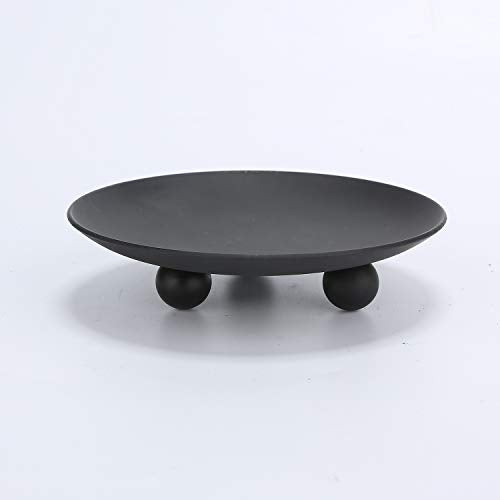 Decorative Iron Plate Candle Holder, Black, Set of 3,Candle Stand for LED & Wax Candles - color: Black