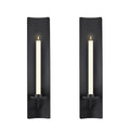 OYEFLY 2 Pcs Candle Sconces,Metal Wall Candle Holders (Black)