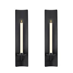 OYEFLY 2 Pcs Candle Sconces,Metal Wall Candle Holders (Black)