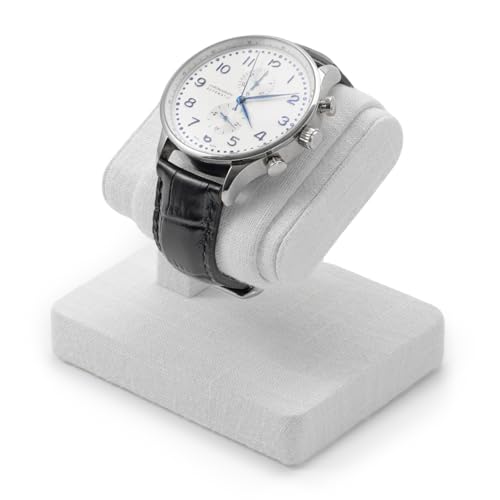 Microfiber Watch Display Stand T-bar Watch Stand Holder Organizer For Men And Women Wristwatch, Bracelet,Storage Display Rack (Linen) - color: Linen, size: 1 Slot