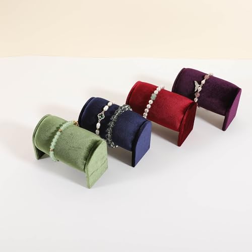 Velvet Watch Display Stand for Selling, Bracelet Storage Organizer for Boutique Store, Woman Jewelry Bangle Holder for Home Decor【Blue】 - color: Blue