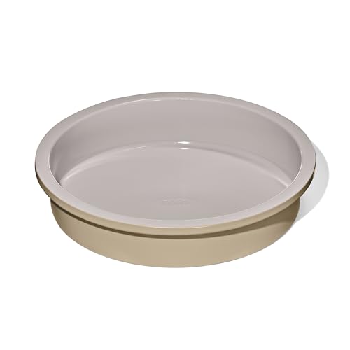 OXO Good Grips Non-Stick Pro Ceramic Coated Metal Bakeware 9” Round Cake Pan – Biscuit - color: Biscuit, size: 9" Round Cake Pan
