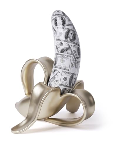 Banana Statue Abstract Sculpture Decor Modern Gift Table Centerpiece Figurine for Home Room Office Polyresin 13.4 Inch