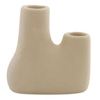 47th & Main Taper Candle Holders for Candlesticks, Ceramic Minimalist Dual Decorative Candle Holder for Dining Table Centerpiece, 4" L x 1.75" W x 4" Tall, Natural