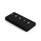 Oirlv Black Microfiber Jewelry Display Tray Showcase Jewelry Display Stand for Selling 5 Slots Ring Display Stand Ring Organizer Holder(TT07001) - size: 5 ring tray