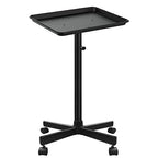 Salon Tray on Wheels, Metal Feet Salon Tray Cart, Salon Rolling Tray with Adjustable Height, Dentist Tray, Tattoo Tray for Salon and SPA Use - color: Dark Black
