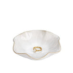 JAMEND CLXP Lotus Leaf Shape Ring Holder Dish, Small Key Bowl, Ceramic Trinket Tray Jewelry Dish Organizing Necklace Earrings for Mom Friend Sister, White. All Jewelries Are NOT Included. - color: White-Lotus