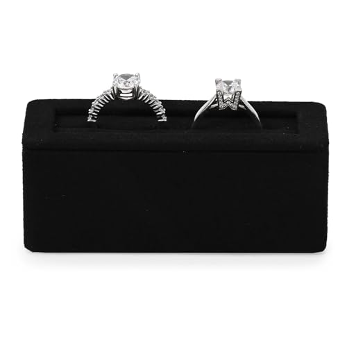 Microfiber Jewelry Ring Bangle Display Stand Rings Bangles Display Organizer Stand (Black) - size: 3.35" x 1.18" x 1.18"