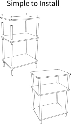 Acrylic Side Table Clear 3-Tier End Table for Living Room, Office, Hallway, Bedroom Small Bedside Table - size: Small