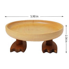 Wood Key Bowl for Entryway Table, Key Tray, Jewelry Tray, Valet Tray with 2 Cute Duck Feet, for Rings, Coins, Bracelets Watches - size: Round