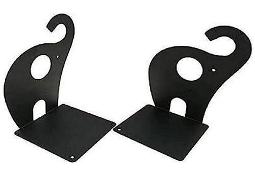 Wendin 1pair Cute Elephant Nonskid Bookends Art Bookend (Black) - color: Black