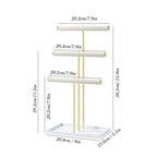 Jewelry Organizer Stand, Necklace Holder with Metal Frame, Jewelry holder stand Tree for Display, Bracelets Earrings and Ring Tray for Women (Beige, 3 Tier) - color: Beige