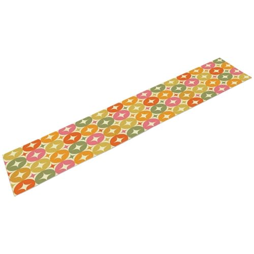Mid Century Table Runner, Flag Retro Atomic Starburst 1950s Abstract Geometric Space Tabletop Decoration for Home Kitchen Restaurant Table Flag 13x36 Inch - color: Mid Cat-2, size: W13x36L