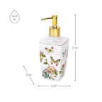 Avanti Linens - Lotion Pump/Soap Dispenser, Ceramic Countertop Accessories, Artistic Home Decor (Butterfly Garden Collection) - size: Lotion Pump/Soap Dispenser