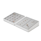 Microfiber Jewelry Tray Showcase Display Necklace Bracelet Ring Showcase Display Empty Plate(Gray) - size: 16.2" x 16.2" x 3.15"