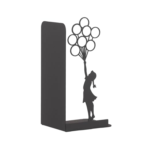 Girl with Balloon Silhouette Bookends, Banksy Arts, Iconic Figure Book Stand, Street Arts, Graffiti Art, Hope Themed Bookend, Decorative Balloon Girl Book Stand, Flying Balloon Girl Book Holder