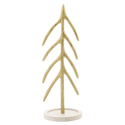 Santa Barbara Design Studio Christmas Shelf Décor - Modern Metal Tree Sculpture for Mantle or Tabletop, Small, Gold - color: Gold, size: Small