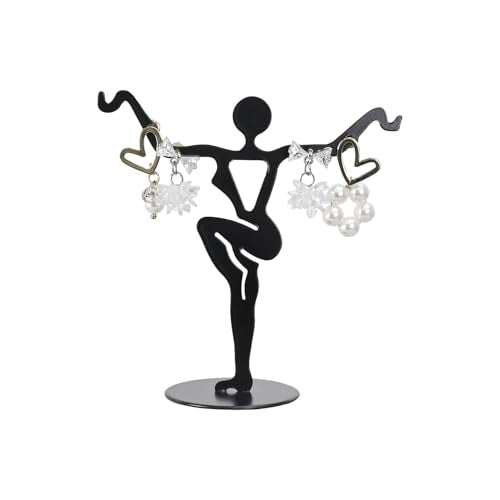 MOOCA Jewelry Display Set, Necklace Display Bust, Earring Organizer, Ring Holder Stand for Showcase and Store, Premium Fabric - color: 1) 8 piece. Black Faux Leather