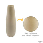 Hosley 16 in High Brown Metal Vase, Ideal for Dried Flowers Gift for Floral Arrangements Wedding Home Spa Votive Candle Gardens - color: Brown 1