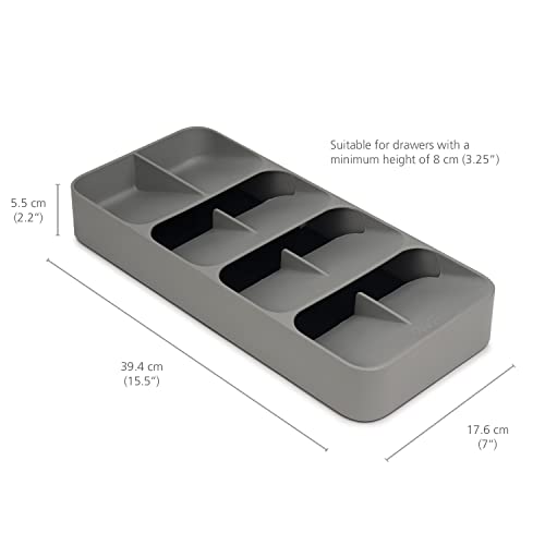 Joseph Joseph DrawerStore Compact Utensil Organizer For Kitchen Drawer Silverware, Flatware Tray, Grey - size: Large, style: Flatware Organizer