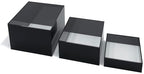 Red Co. Set of 3 Glossy Black / Clear Top Acrylic Cube Display Nesting Risers with Hollow Bottoms - color: Black / Clear, size: 6",7",8" - 1 pack