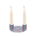 Yair Emanuel Flat Plate Candle Holders for Shabbat 4 Inch Vibrant Pattern Design Modern Judaica Gift (CSE-8 Tile Pattern) - color: Cse-8 Tile Pattern