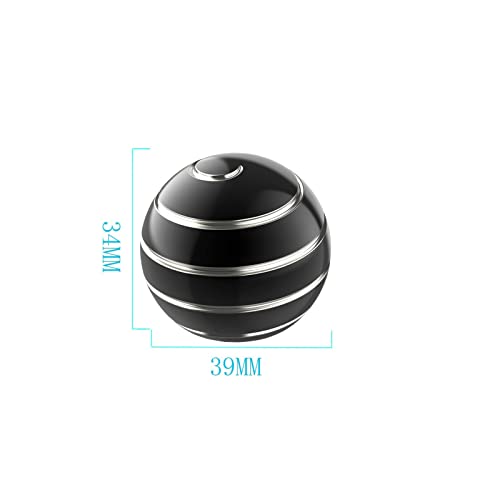 Kinetic Desk Toy Ball, 1.54'' Kinetic Desktop Spinning Toys, Optical Illusion Fidget Toys Gadgets for Adults Office Anxiety, ADHD (39MM, Black-A) - color: Black-a
