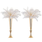NUPTIO Gold Tall Centerpiece Table: 21.9" Trumpet Vases for Wedding Metal Flower Stand for Party Decorations Set of 2 - size: 2 Pcs
