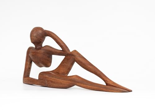 G6 Collection 12" Abstract Sculpture Wooden Handmade Handcrafted Art - Relaxing Man - Statue Home Decor Decorative Figurine Accent Decoration Hand Carved Relaxing, Model B - style: Model B