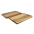 2 PCS Solid Acacia Wood Serving Trays Rectangular Wooden Serving Platters Natural Wooden Boards for Bar Coffee Party 13.5 * 9.5 inch (13.5 * 9.5)