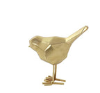CosmoLiving by Cosmopolitan Polystone Bird Decorative Sculpture Home Decor Statues with Origami Accents, Set of 2 Accent Figurines 7", 8"H, Gold
