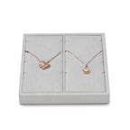 Microfiber Jewelry Pendant Display Tray Jewelry Necklace Organizer Display Tray(Gray) - size: 5.5" x 5.51" x 0.78"
