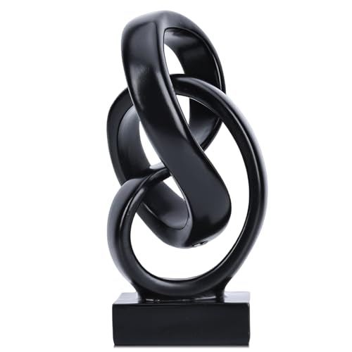 Black Knot Decor for Coffee Table Book,Abstract Art Mid Century Modern Decor for Bookshelf Entryway TV Stand,Minimalist Knot Sculpture for Home Living Room,Centerpiece Table Decorations (Black) - color: Black