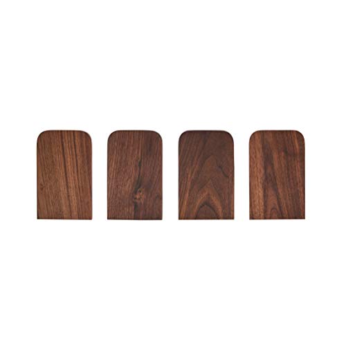 Pandapark Wood,Non-Skid Bookend for Shelves,Heavy Duty,Book Stand for CDs,1 Pair - color: Black Walnut-a