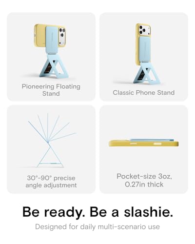 MOFT Phone Tripod Stand Selfie Stick for iPhone, Multi-Angles iPhone Stand, Lightweight & Portable Phone Holder, Strong Magnets, MOVAS Vegan Leather, Travel Essentials,Soothing Mist(Without Card Slot) - color: Soothing Mist x Without Card Slot, size: Wtho