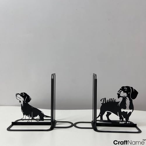 Custom Dachshund Bookends for Shelves Decorative, Dachshund Dog Book Shelf Holder, Dog Book Ends Metal Art, Book Stopper for Heavy Books, Bookends Hold Books for Home Office - color: Design 11