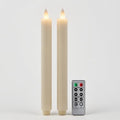 Flameless Taper Candles Flickering with Remote and Timer, 3D Moving Flame Taper Candle Battery Operated to 400 Hours, 9 Inch Window Candles, (Ivory-Vertical Stripes) - color: Ivory-Vertical Stripes
