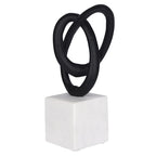 Cruiser’s Caché Entwined Love Sculpture, Artisan-Made Cast Aluminum with Black Anthracite Finish, Natural Marble Base, 10" - color: Entwined Love 10"