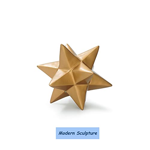 DreamsEden Golden Star Sculpture, Resin Decorative Ornaments Modern Home Decor Accent - color: Golden Resin Star