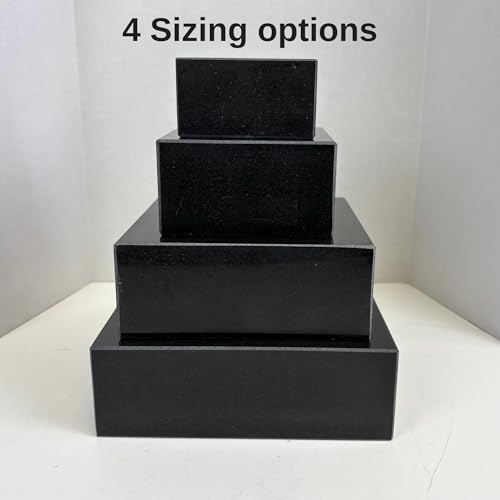 Premium Black Marble Display Base with Center Mount Hole – Polished Stone Pedestal Stand for Sculpture, Statue, Art, Awards, Lamps & Decor (2 3/4x2 3/4x1 1/2") - size: 2 3/4x2 3/4x1 1/2"