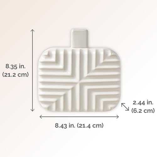 Mikasa Geometric Square Stoneware Ceramic Vase, 8.43x2.44x8.35 Inch - size: 8.4 Inch
